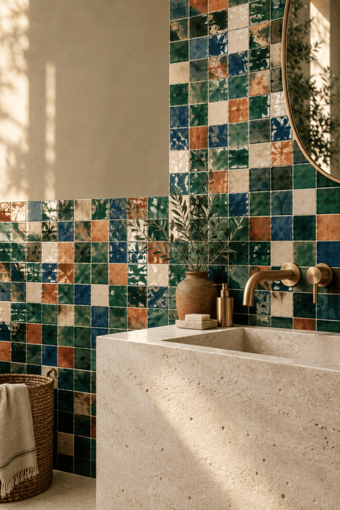 carrelage zellige marocain dans la salle de bains