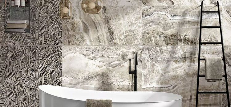 carrelage salle de bains effet marbre