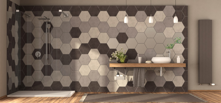 Carrelage hexagonal dans la salle de bains