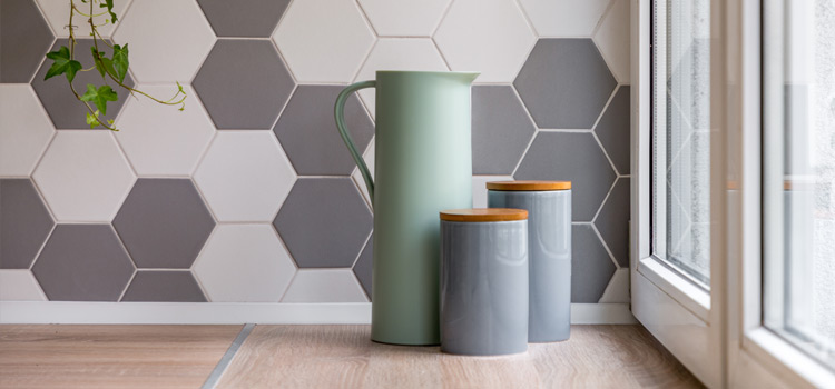 Carrelage hexagonal en 2 couleurs