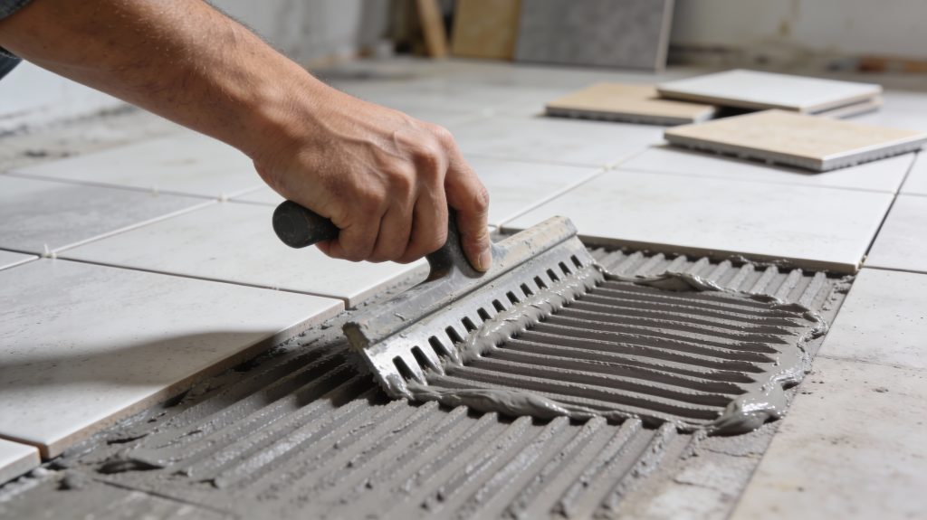 peigne à carrelage au sol