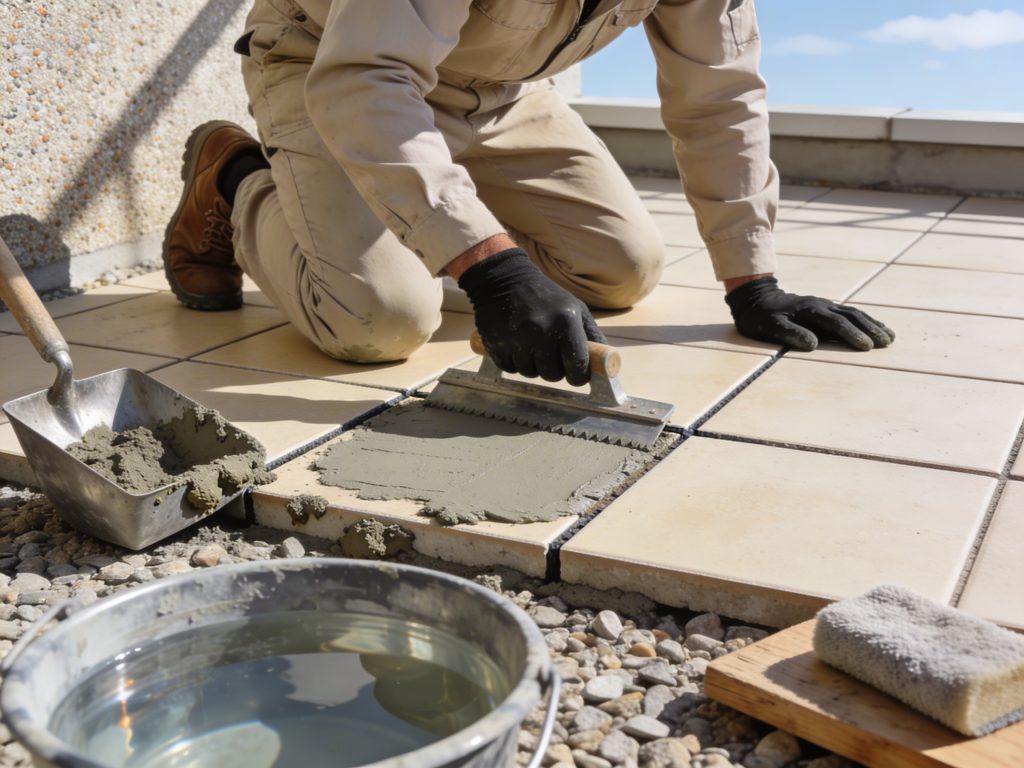 Jointoyer un carrelage extérieur