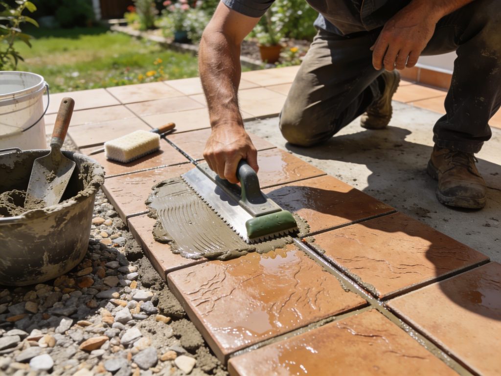 Jointoyer un carrelage extérieur